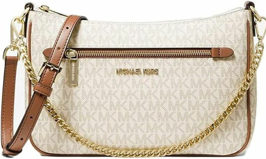 Michael Kors Crossbody Handbags | Michael Michael Kors Jet Set Small Logo Chain Crossbody Bag - Brown