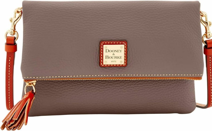 Dooney & Bourke Crossbody Handbags | Dooney & Bourke Handbag, Pebble Grain Foldover Zip Crossbody - Elephant