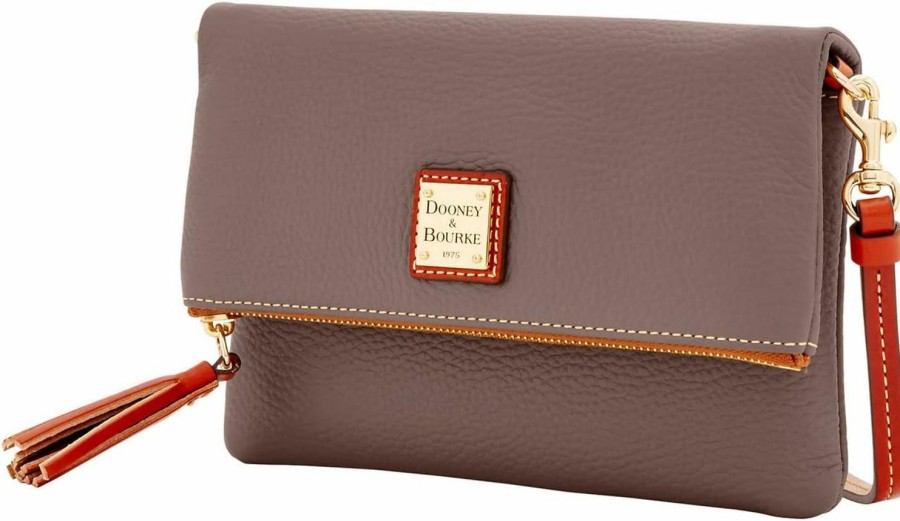 Dooney & Bourke Crossbody Handbags | Dooney & Bourke Handbag, Pebble Grain Foldover Zip Crossbody - Elephant