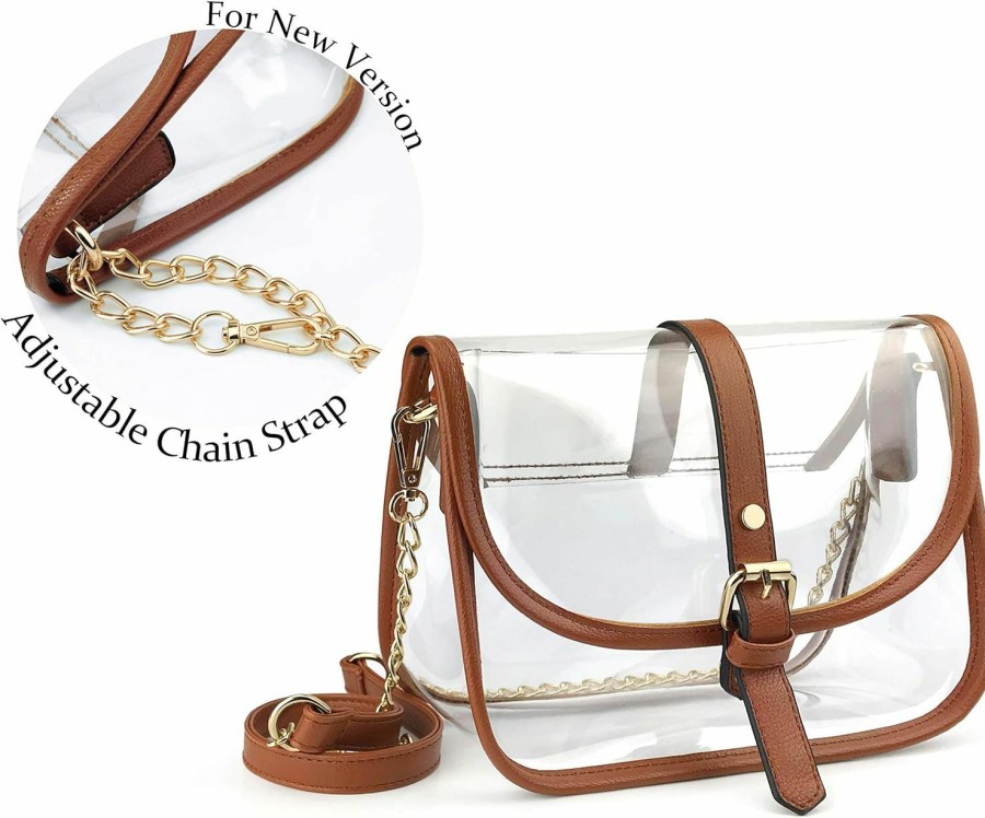 HOXIS Crossbody Handbags | Clear Saddle Cross Body Bag Women Chain Shoulder Handbag Purse