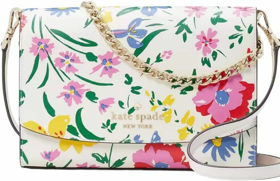 Kate Spade New York Crossbody Handbags | Kate Spade New York Carson Convertible Chain Crossbody Shoulder Bag Floral Garden Bouquet