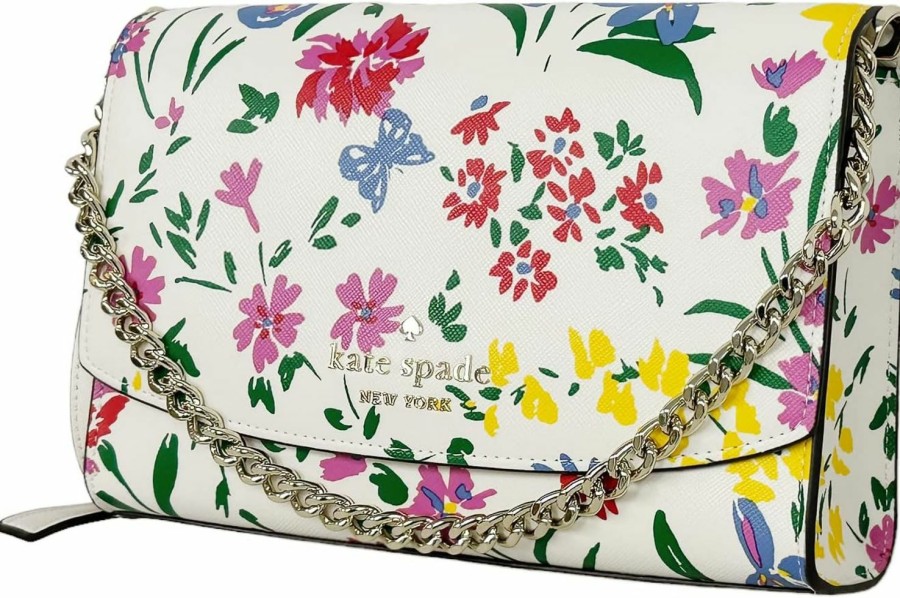 Kate Spade New York Crossbody Handbags | Kate Spade New York Carson Convertible Chain Crossbody Shoulder Bag Floral Garden Bouquet