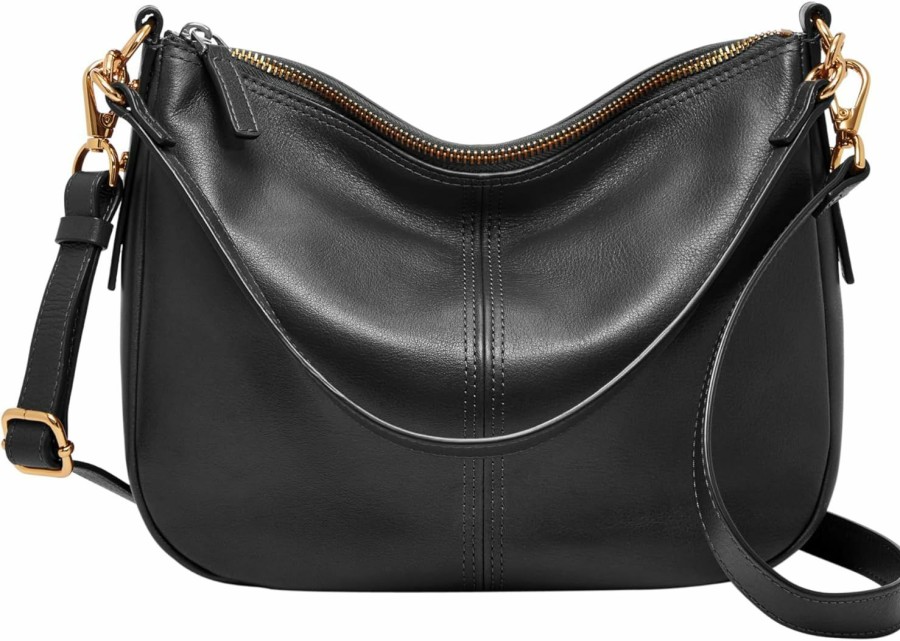 Fossil Crossbody Handbags | Fossil Women'S Jolie Leather Crossbody Purse Handbag, Black (Model: Zb7716001)