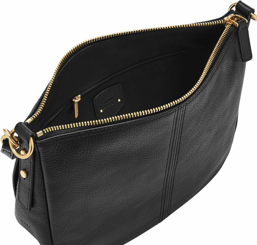 Fossil Crossbody Handbags | Fossil Women'S Jolie Leather Crossbody Purse Handbag, Black (Model: Zb7716001)