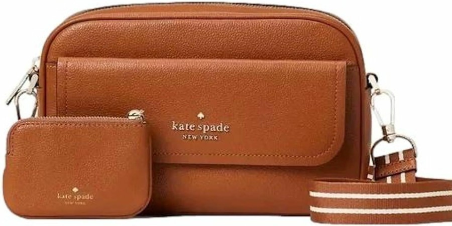 Kate Spade New York Crossbody Handbags | Kate Spade New York Women'S Rosie Pebbled Leather Flap Camera Bag, Black