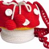 Eghver Crossbody Handbags | Eghver Mushroom Purse Crossbody Crochet Bags For Women Knitted Mushroom Bag Cottagecore Purse Small (Red)