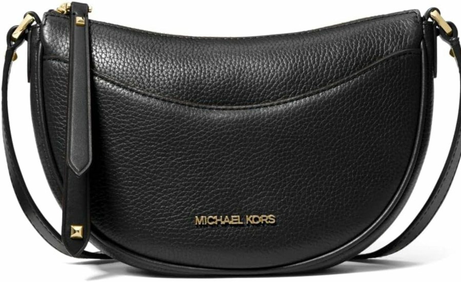 Michael Kors Crossbody Handbags | Michael Kors Dover Small Leather Crossbody Bag Purse Handbag (Black)