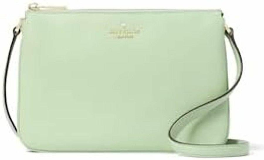 Kate Spade New York Crossbody Handbags | Kate Spade Leila Triple Gusset Crossbody Pebbled Leather Shoulder Bag, Beach Glass