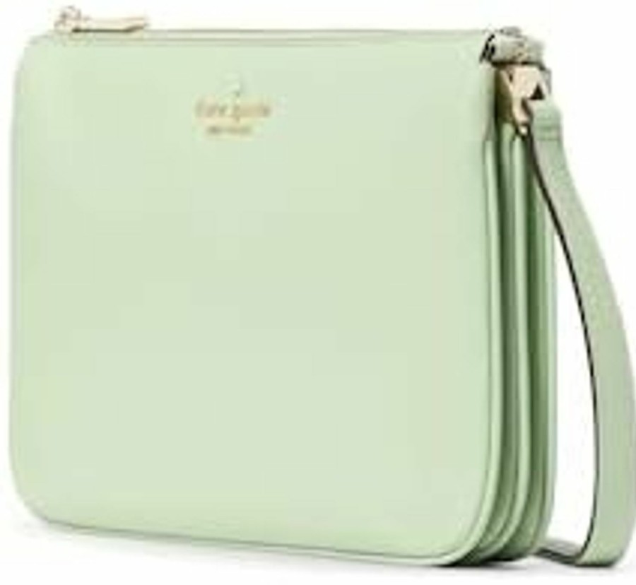 Kate Spade New York Crossbody Handbags | Kate Spade Leila Triple Gusset Crossbody Pebbled Leather Shoulder Bag, Beach Glass