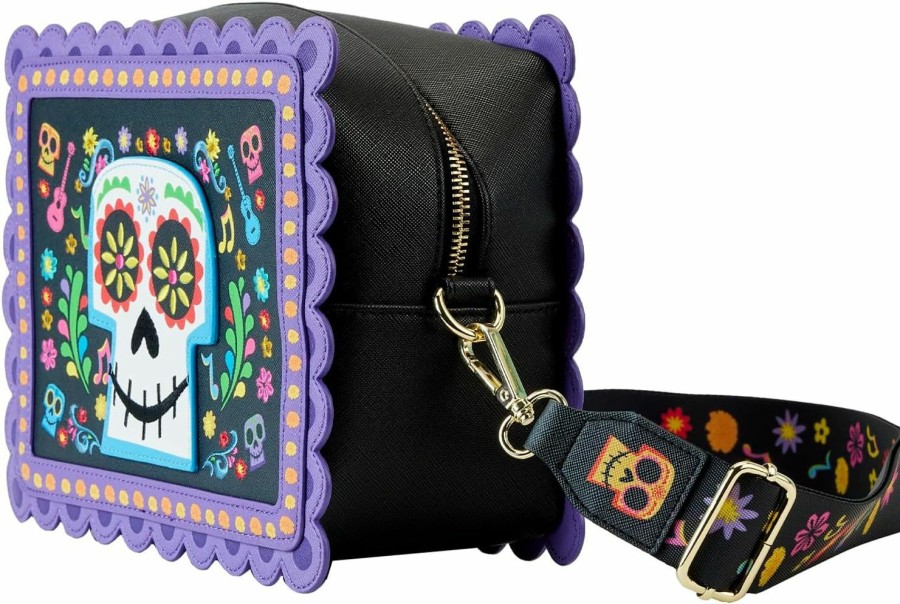 Loungefly Crossbody Handbags | Loungefly Coco Miguel Calavera Floral Skull Crossbody Bag