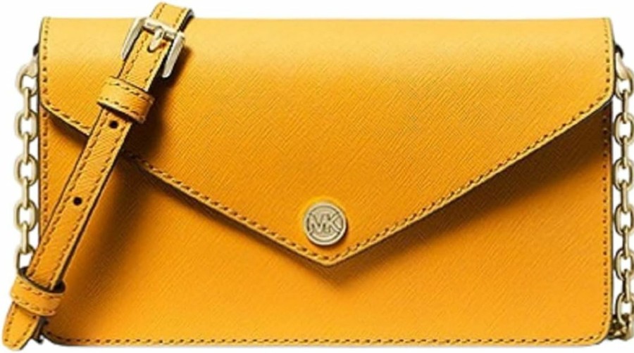 Michael Kors Crossbody Handbags | Michael Kors Small Logo Envelope Crossbody Bag (Jasmine Yellow)