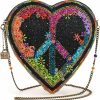 Mary Frances Crossbody Handbags | Mary Frances Peace Out Beaded Heart Crossbody Handbag, Multicolor