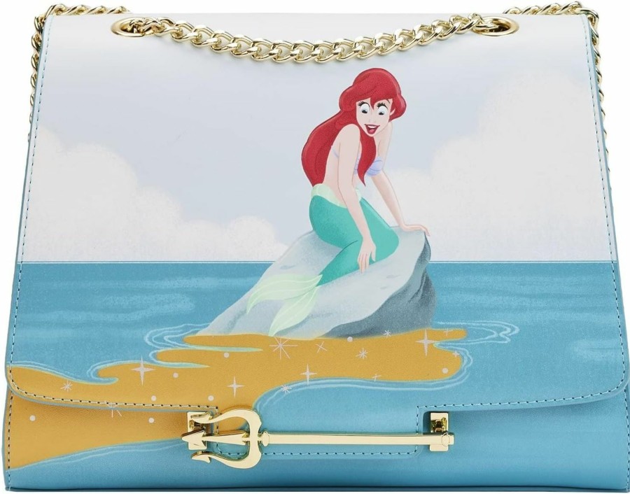 Loungefly Crossbody Handbags | Loungefly Disney Little Mermaid Triton'S Gift Crossbody Bag