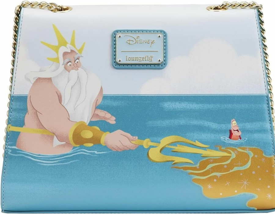 Loungefly Crossbody Handbags | Loungefly Disney Little Mermaid Triton'S Gift Crossbody Bag