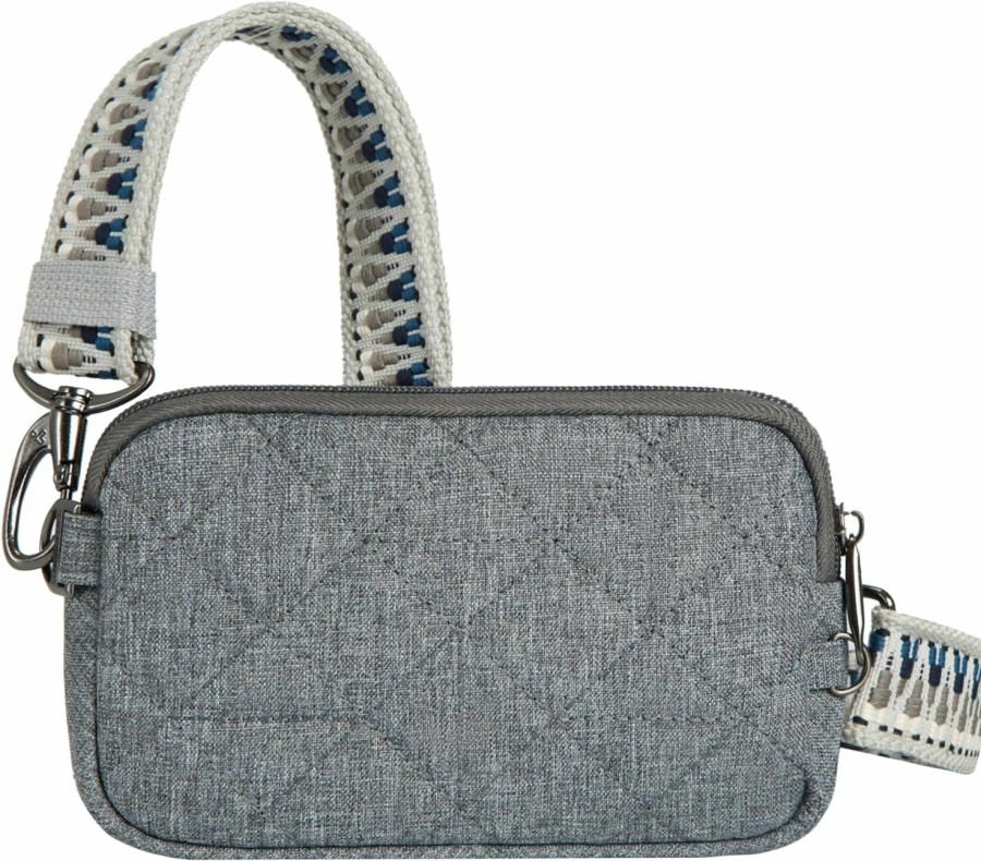 Travelon Crossbody Handbags | Travelon Boho Anti-Theft Phone Sling, Gray Heather