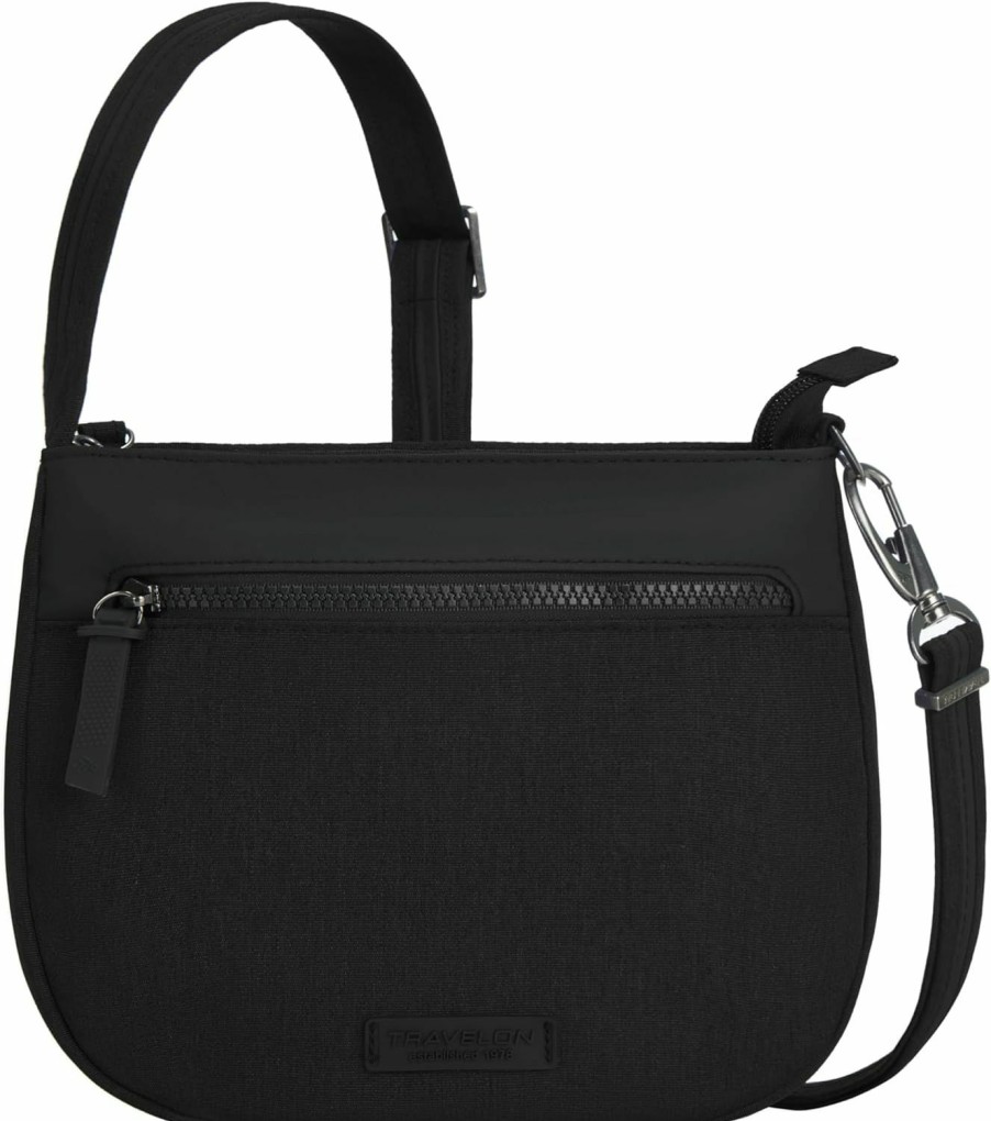 Travelon Crossbody Handbags | Travelon Metro Anti-Theft Saddle Crossbody, Black