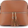 SG SUGU Crossbody Handbags | Sg Sugu Lunar Lightweight Medium Dome Crossbody Bag Shoulder Bag With Tassel | Zipper Pocket | Adjustable Strap