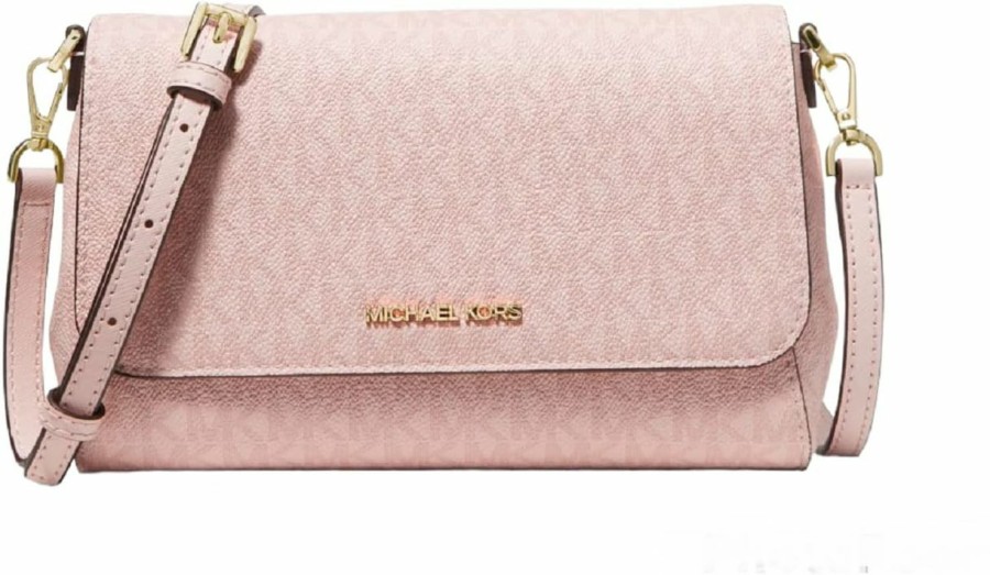 Michael Kors Crossbody Handbags | Michael Kors Medium Logo Convertible Crossbody Bag (Dk Powder Blush)