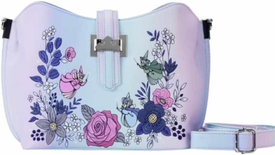 Loungefly Crossbody Handbags | Loungefly Sleeping Beauty 65Th Anniversary Floral Crossbody Bag Disney