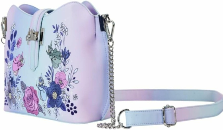 Loungefly Crossbody Handbags | Loungefly Sleeping Beauty 65Th Anniversary Floral Crossbody Bag Disney