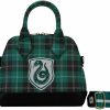 Loungefly Crossbody Handbags | Loungefly Harry Potter Slytherin Patch Varsity Plaid Crossbody Bag