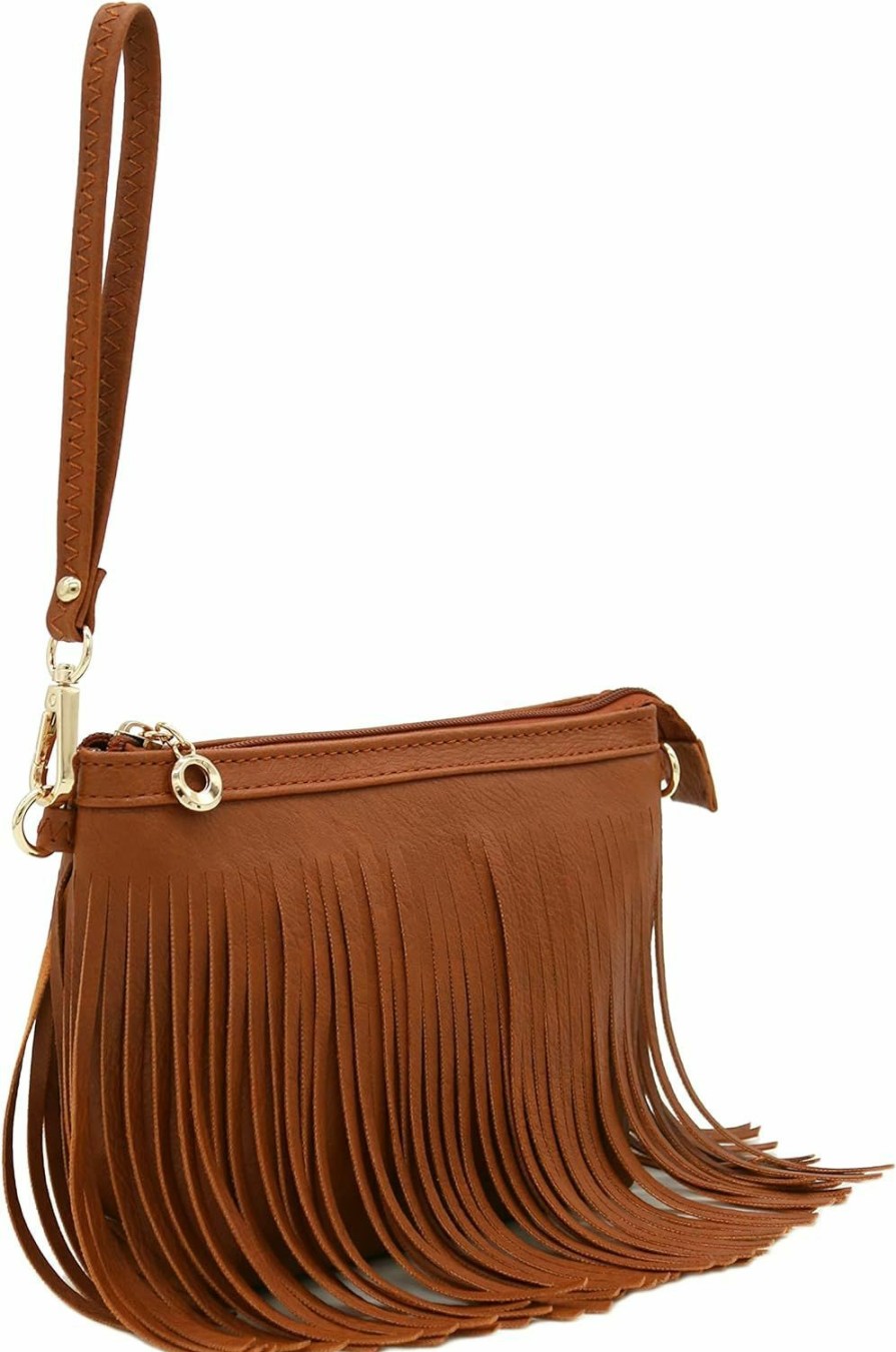 FashionPuzzle Crossbody Handbags | Fashionpuzzle Small Fringe Crossbody Bag With Wrist Strap