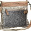 Myra Bag Crossbody Handbags | Myra Bag Hide & Floral Upcycled Canvas Crossbody Bag S-1202