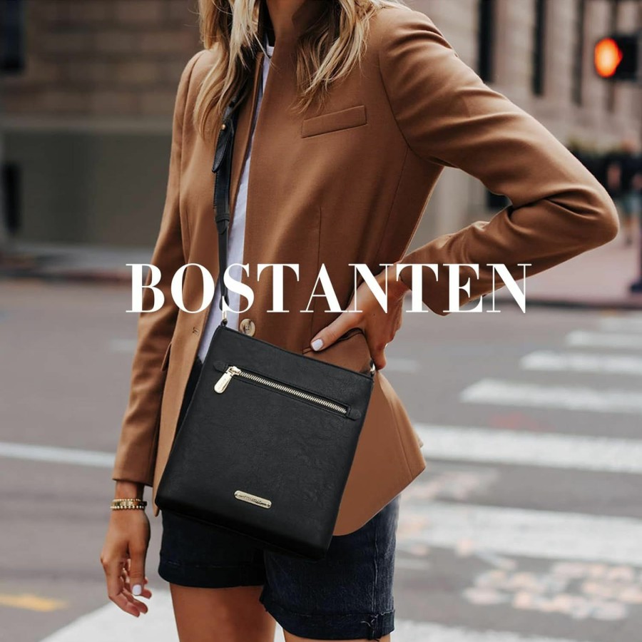 BOSTANTEN Crossbody Handbags | Bostanten Crossbody Bags For Women Trendy Leather Designer Cell Phone Multi Pocket Cross Body Purses Shoulder Handbag Ladies