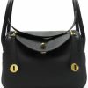 HWHXCZYH Crossbody Handbags | Exquisite Cowhide Lychee Grain Mini Lindy - Women'S Ultimate Fashion Shoulder Handbag With Gold Buckle Accessory (M,Black)