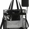 BTOOP Crossbody Handbags | Clear Bag Stadium Approved 12X6X12 Transparent Tote Bags Crossbody Purse See Through Handbags Work Travel Beach