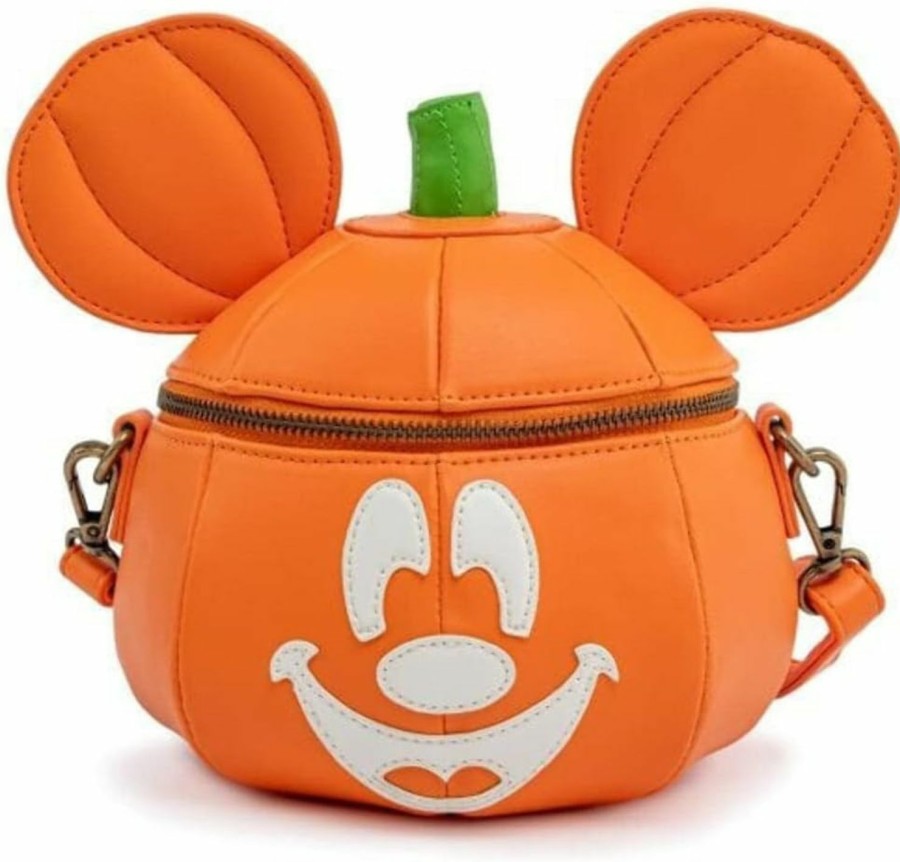 Loungefly Crossbody Handbags | Loungefly Disney Mickey Mouse Mick-O-Lantern Halloween Crossbody Purse Bag